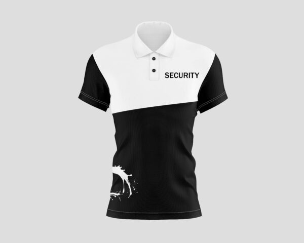 White and Black Security Polo Shirt