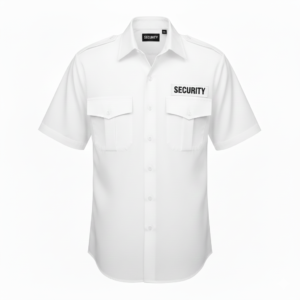 white security guard shirt, security officer dress shirt